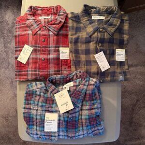 3 SONOMA Plaid Supersoft Flannel Shirts Long Sleeve XXL Multicolor BNWT